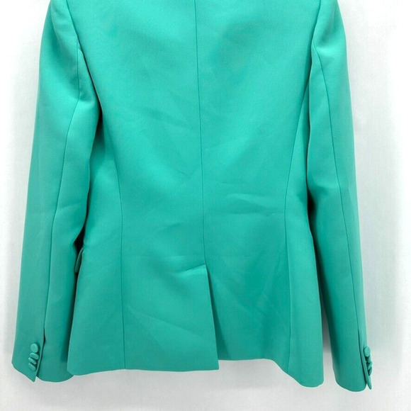 Aknvas Arken Double Breast Blazer Button Size XS Teal Glam Modern Capsule NWOT - Picture 8 of 10